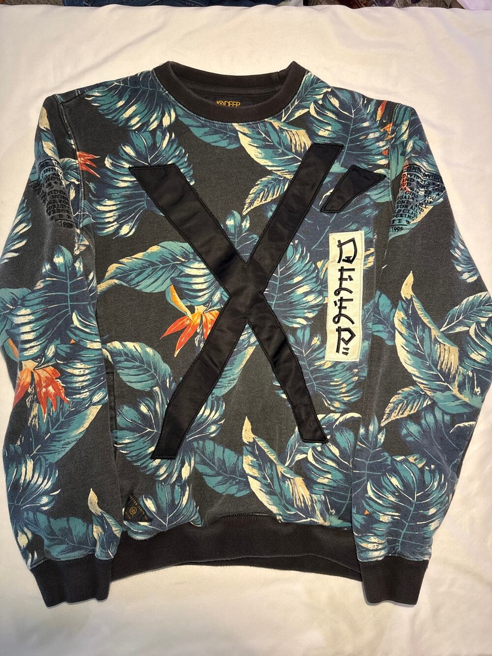 10 Deep 10DEEP Men’s Large DXXP USA Tropical Floral Sweatshirt Streetwear